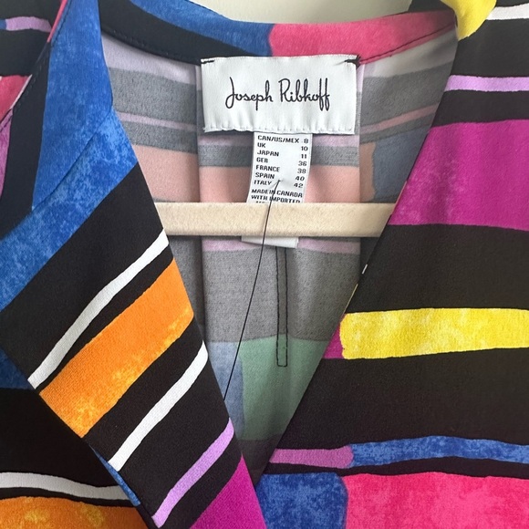 Joseph Ribkoff Multicolor Striped Midi Dress Style 252171 New size 8 - Picture 4 of 7